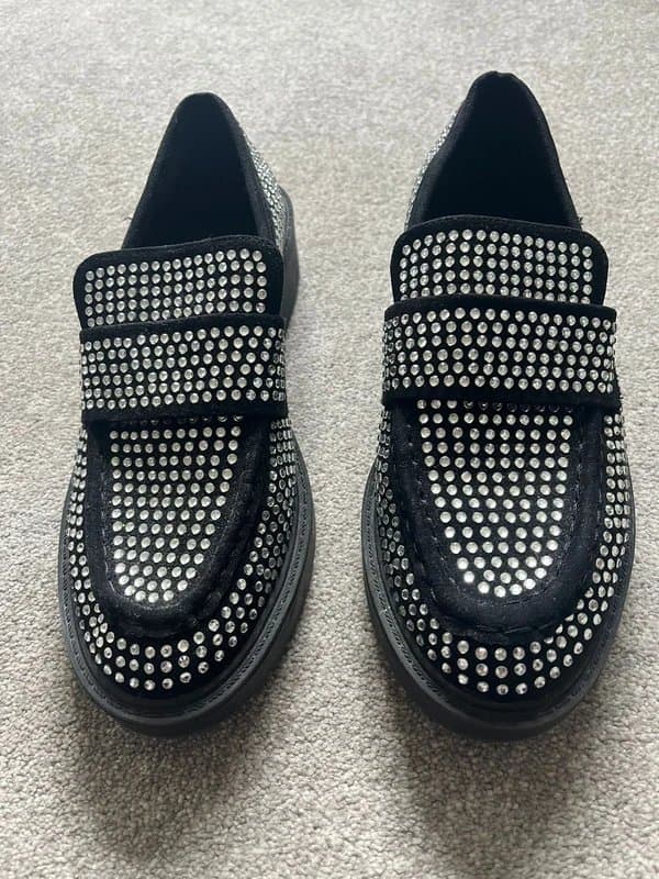 ASOS Asos embellished black sparkly loafers size 6