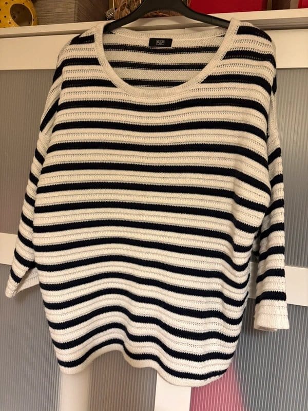 F&F Navy & White Striped Jumper Size 14