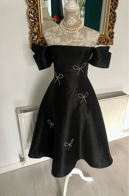 Chou Chou Gorgeous designer ChouChou off the shoulder Black Dress