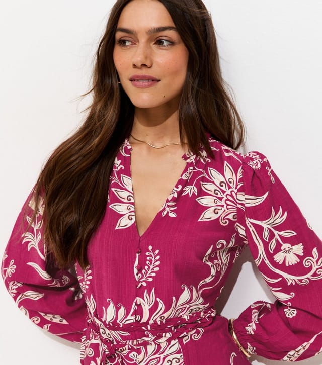New Look Women's Petite Red Floral Print Godet Flippy Mini Dress New Look - 2