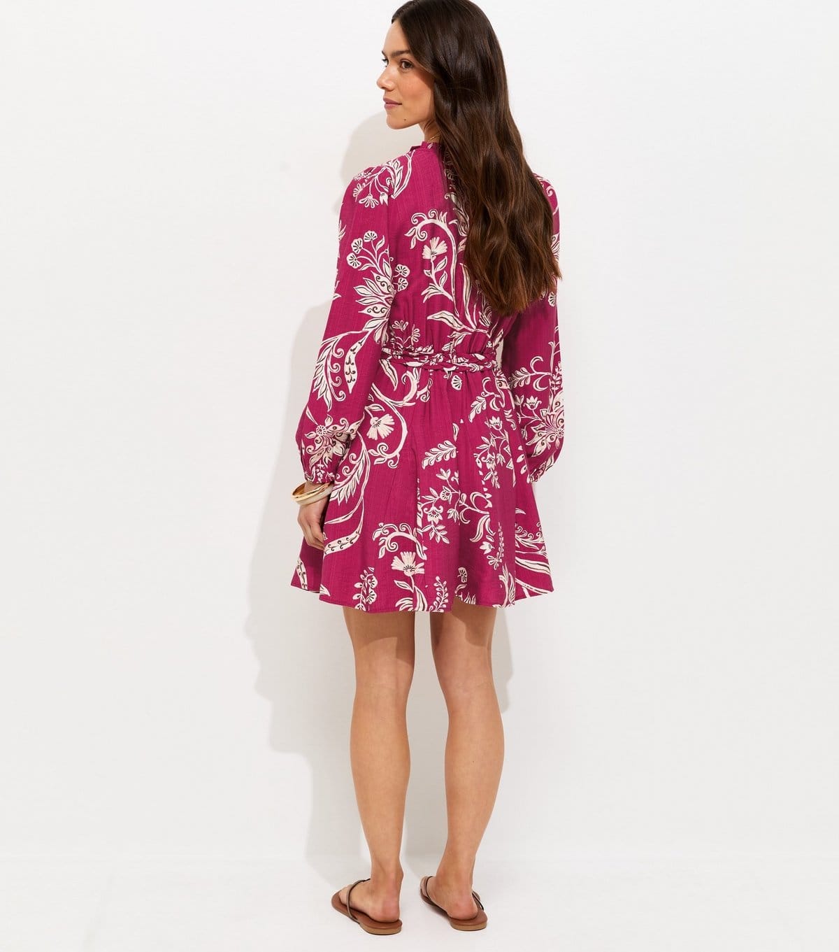 New Look Women's Petite Red Floral Print Godet Flippy Mini Dress New Look - 4