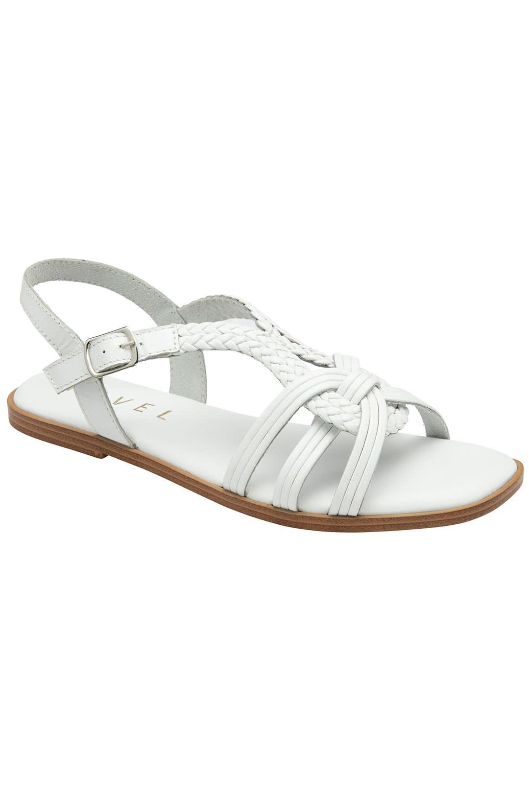 Ravel Ravel Women's 'Danby' Leather Flat Sandals in White