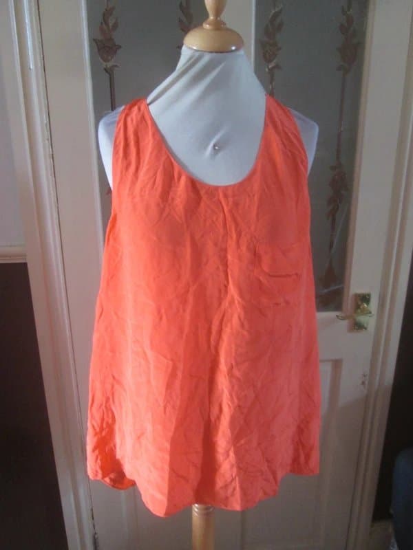 River Island River island size 16 100% Silk orange sleeveless summer top brand new with tags