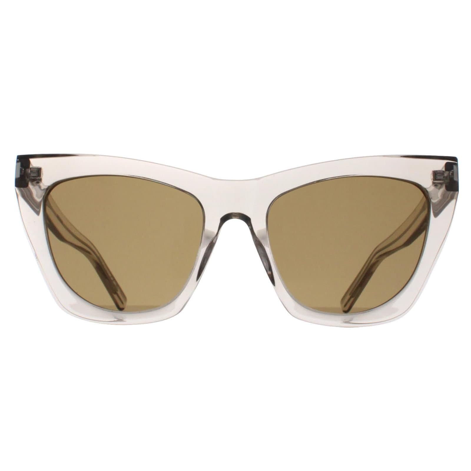 Saint Laurent Saint Laurent Women's Cat Eye Transparent Beige Brown SL214 Kate