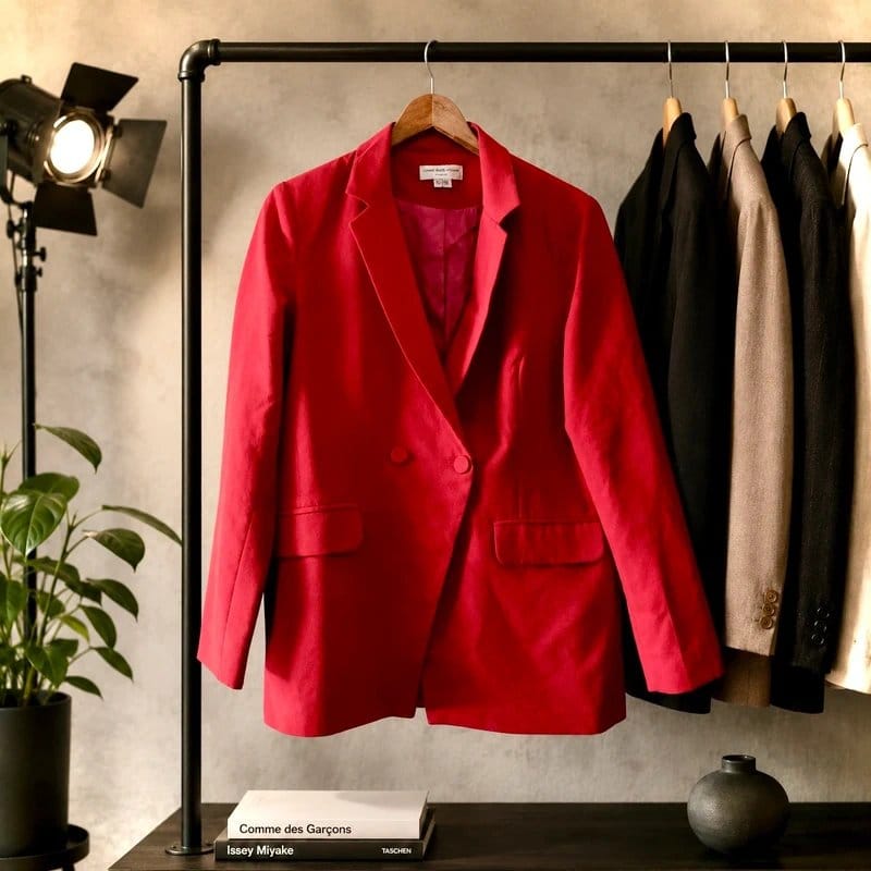 Never Fully Dressed Summer lightweight beautifully lined Never Fully Dressed Red blazer - 1