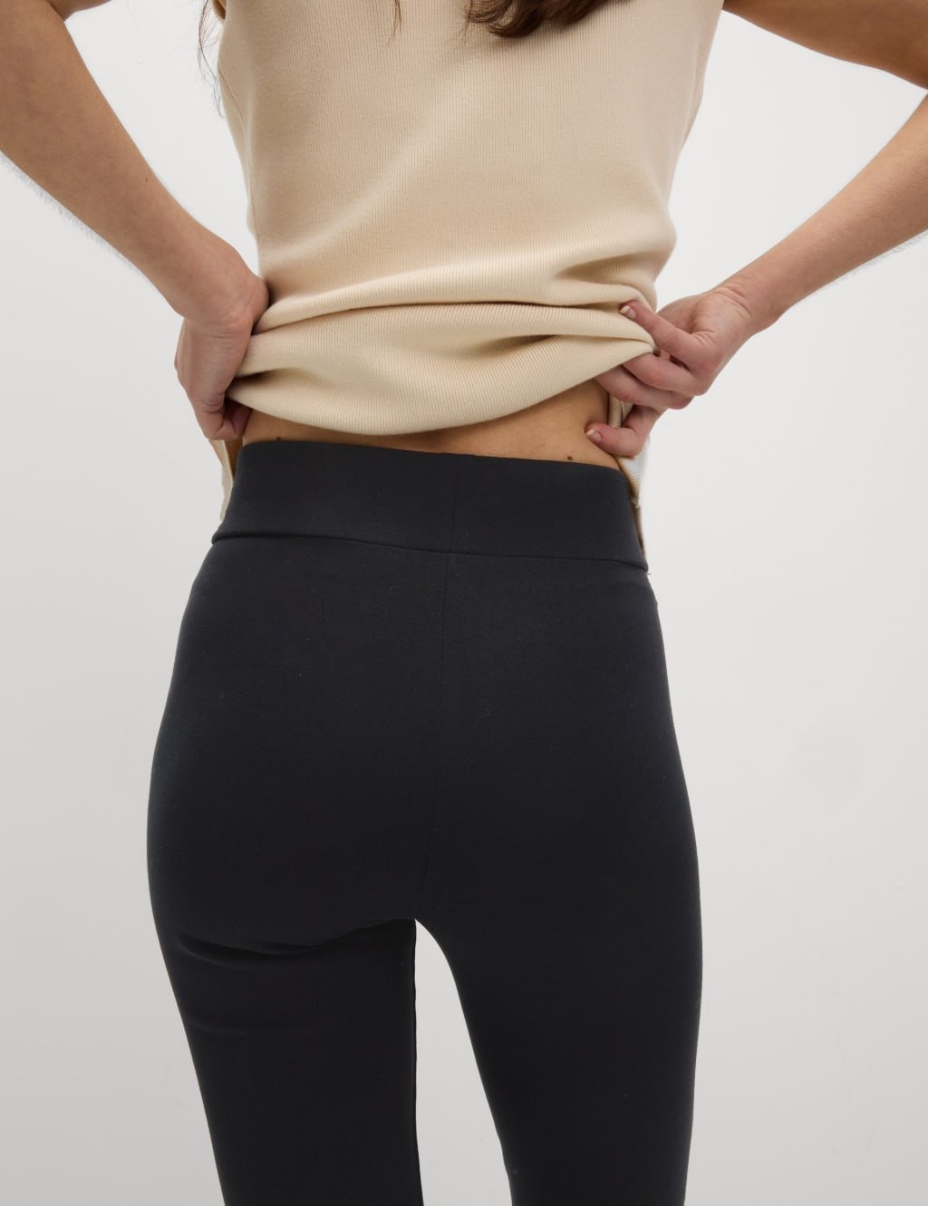 Marks & Spencer M&S Jersey Elasticated Waist Flared Trousers Black - 2