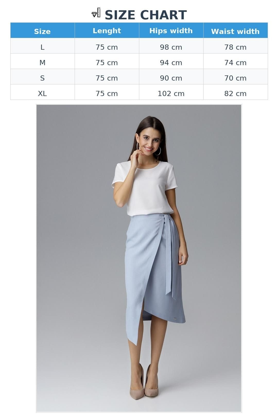 Love Lace Love Lace Women's Asymmetrical Tie Waist Skirt Left Side in Blue - 4