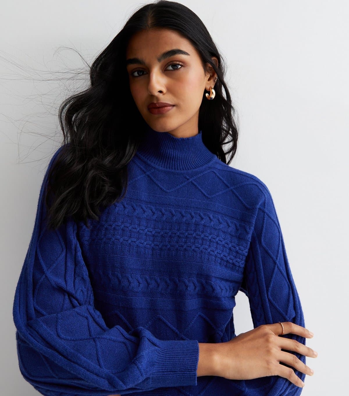Sunshine Soul Women's Bright Blue Knit Batwing Jumper Sunshine Soul New Look