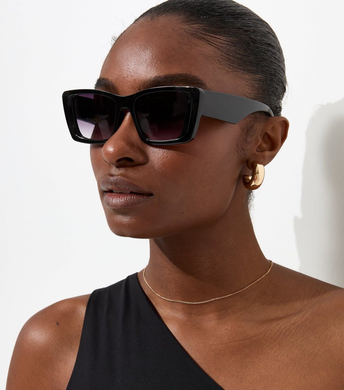New Look New Look Black Rectangle Framed Sunglasses