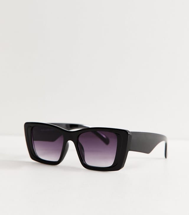New Look Black Rectangle Framed Sunglasses New Look - 2