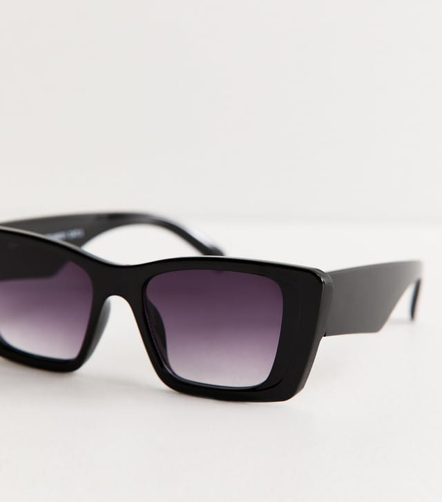New Look Black Rectangle Framed Sunglasses New Look - 3