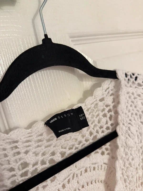 ASOS Design ASOS White Crochet Tiered Maxi Dress - Size 12