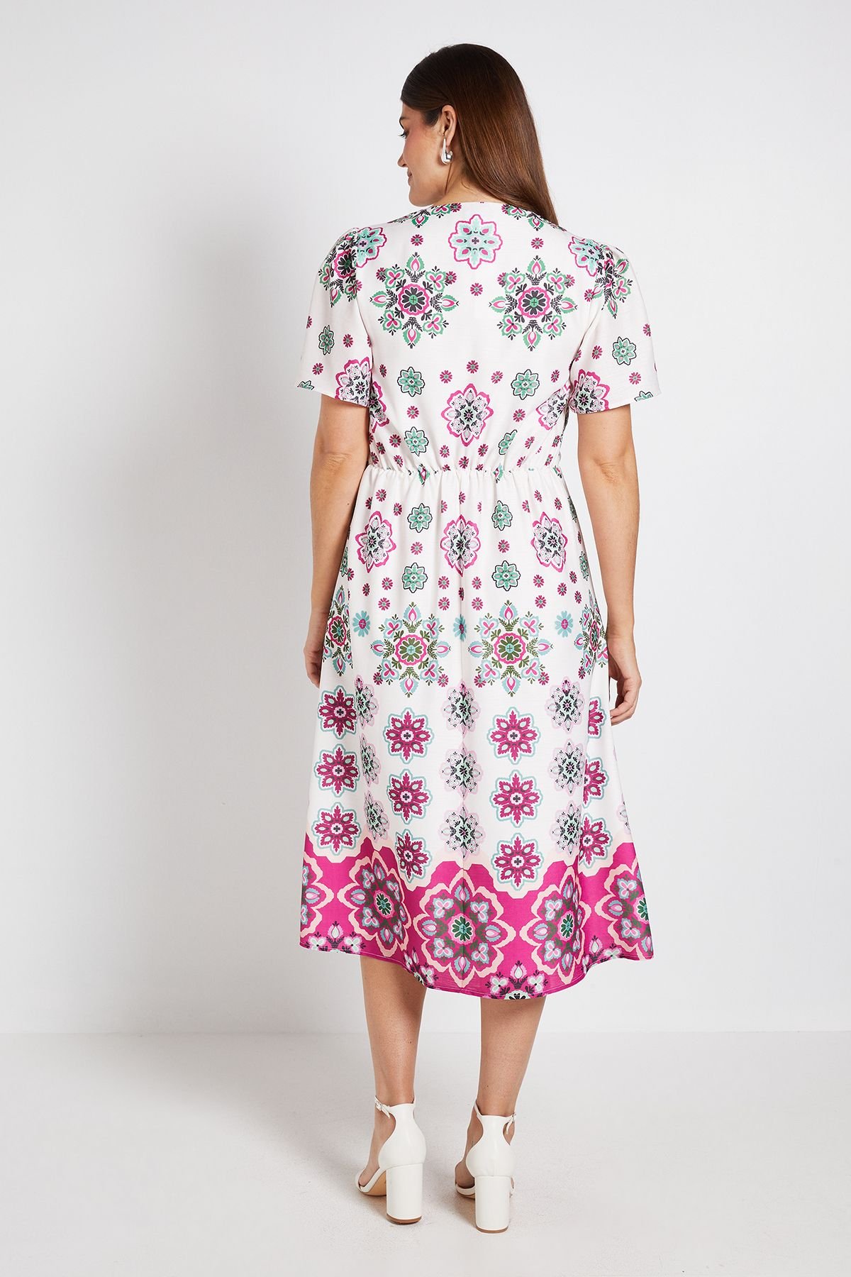 Wallis Wallis Women's Paisley Tie Front Midi Dress in Ivory - 3