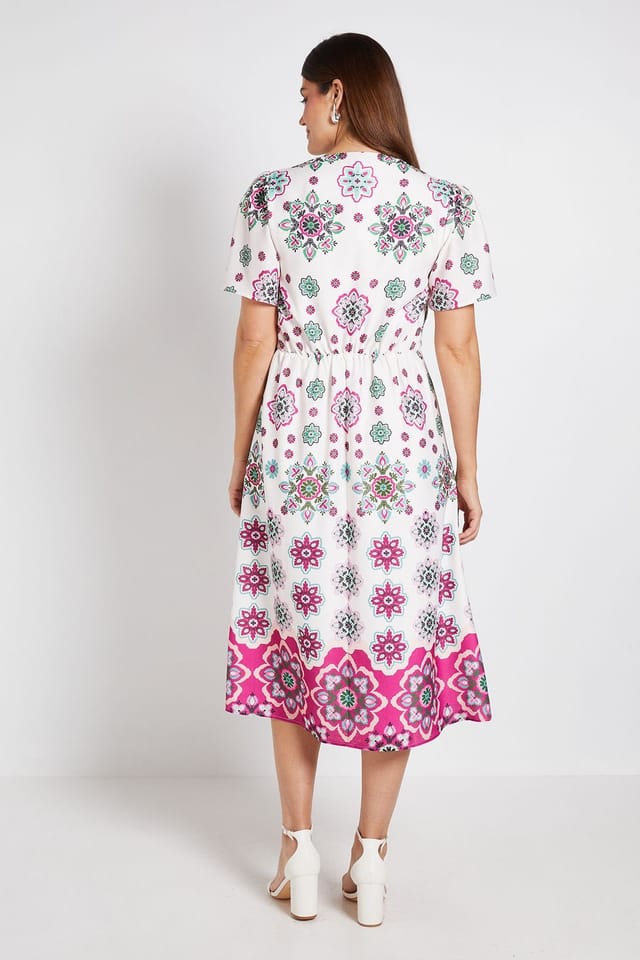 Wallis Wallis Women's Paisley Tie Front Midi Dress in Ivory - 3