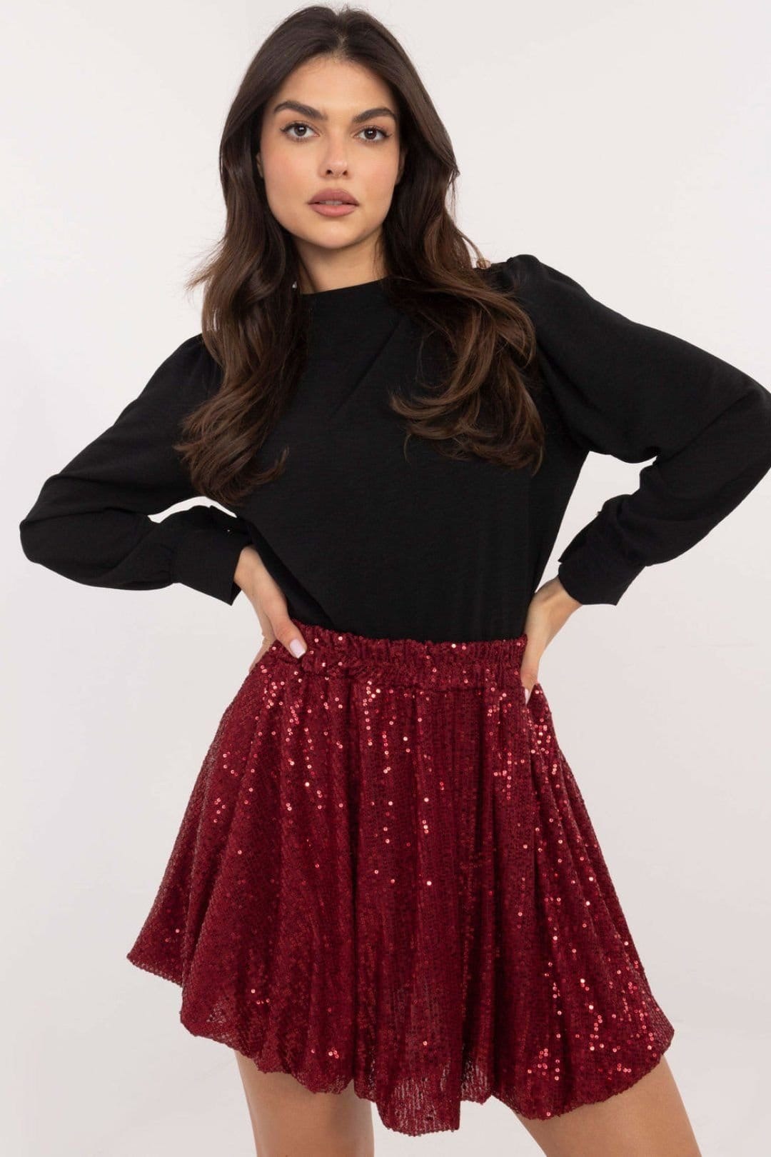 Love Lace Red Sequin Mini Skirt for Parties