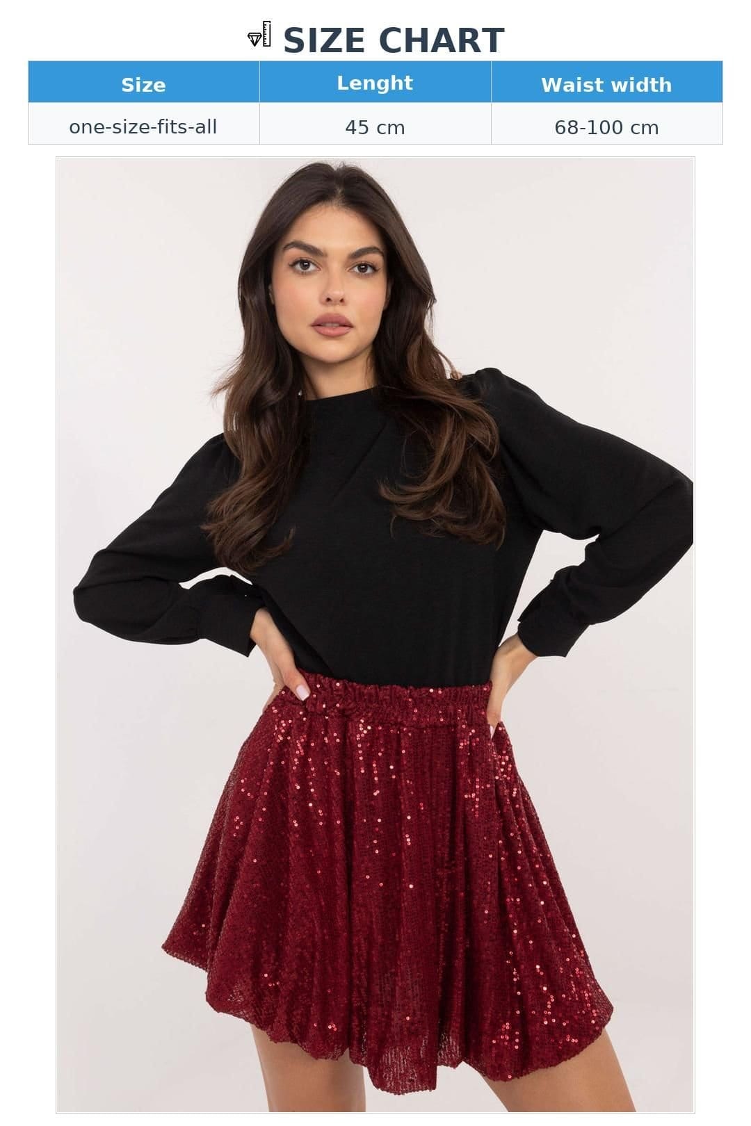 Love Lace Love Lace Women's Dazzling Sequin Bomb Mini Skirt for Parties in Red - 4