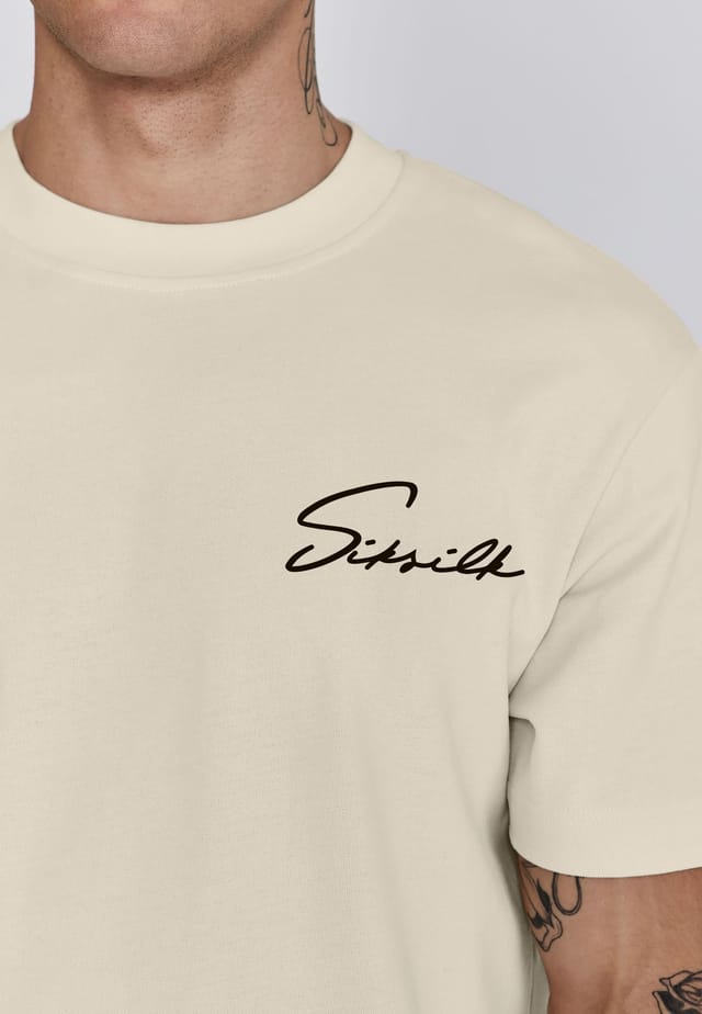 SikSilk SikSilk Men's Signature T-Shirt in Ecru - 2