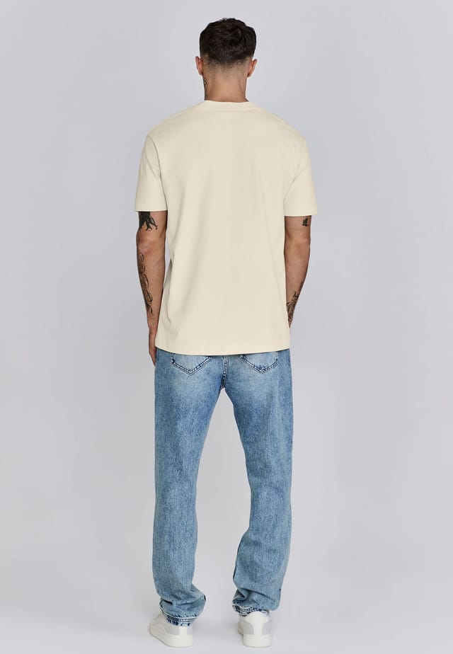 SikSilk SikSilk Men's Signature T-Shirt in Ecru - 3