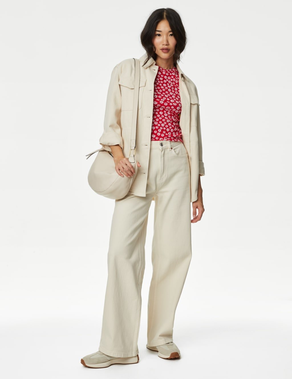 Marks & Spencer M&S Pure Cotton Printed T-Shirt Red Mix - 2