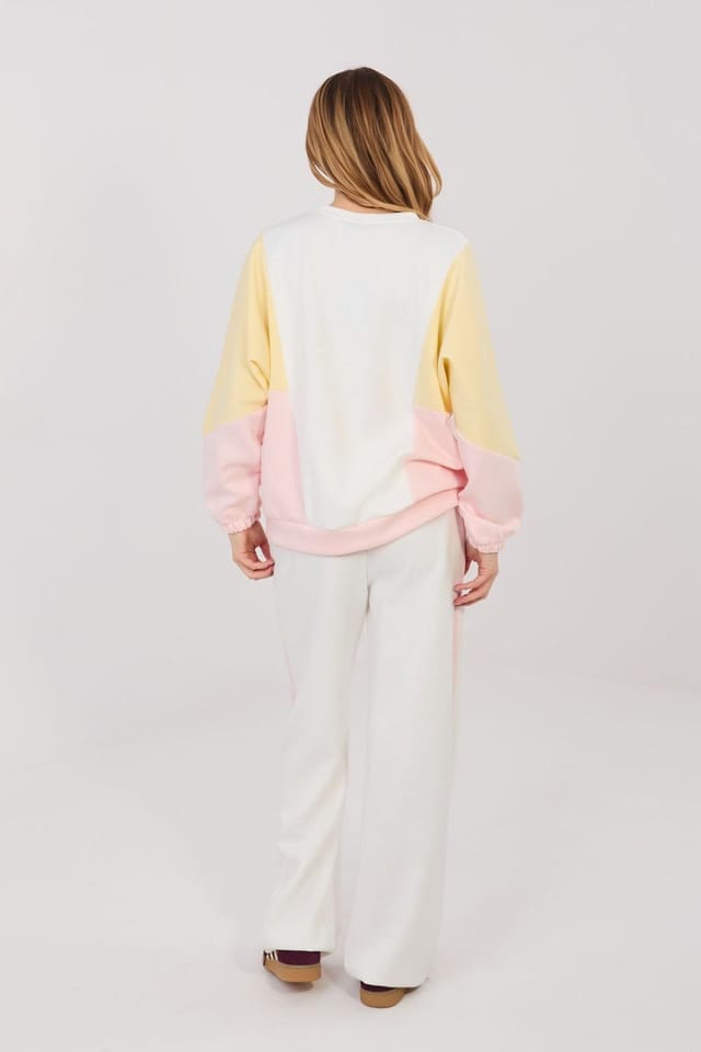 Love Lace Love Lace Women's Buttery Soft Sequin Slogan Tracksuit Set in White - 2