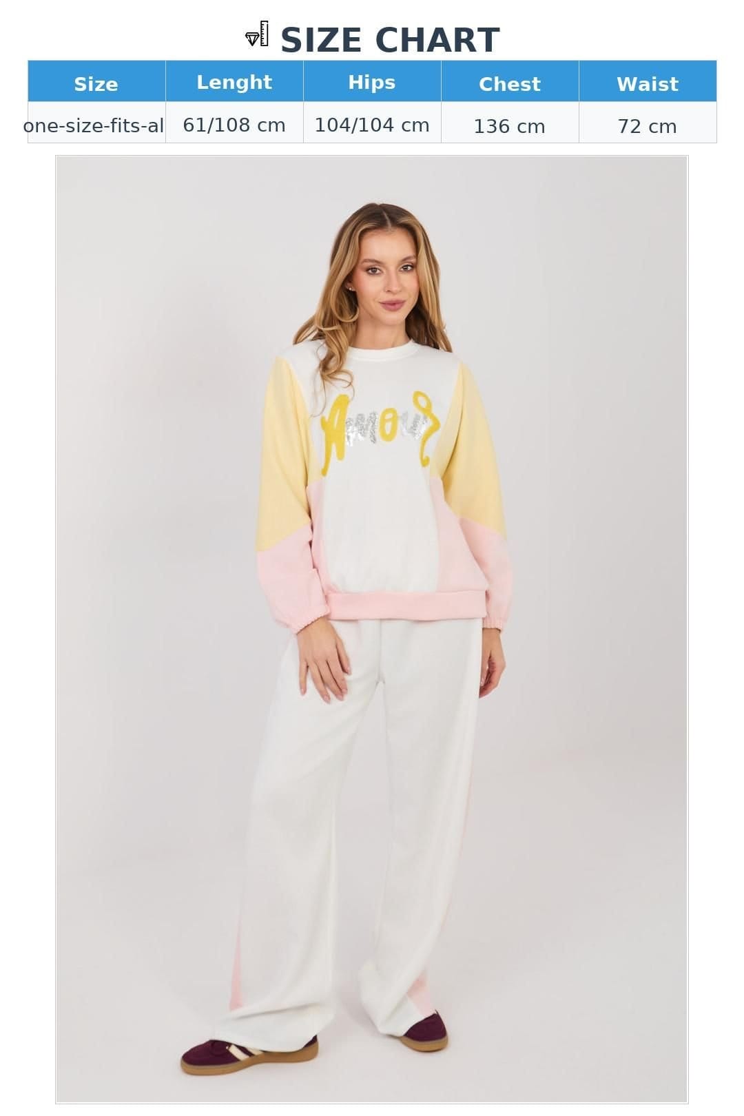 Love Lace Love Lace Women's Buttery Soft Sequin Slogan Tracksuit Set in White - 4