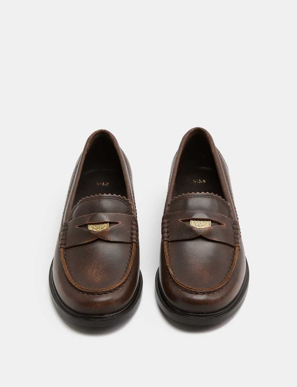 Marks & Spencer M&S Leather Penny Loafers Brown - 1