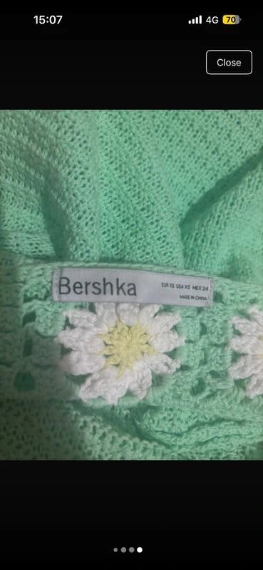Bershka Mint Crochet Mini Dress