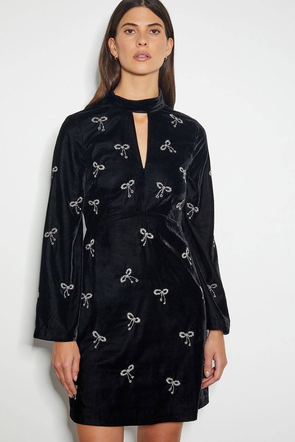 Monsoon Monsoon Women's Moira Embroidered Bow Dress Black - 4