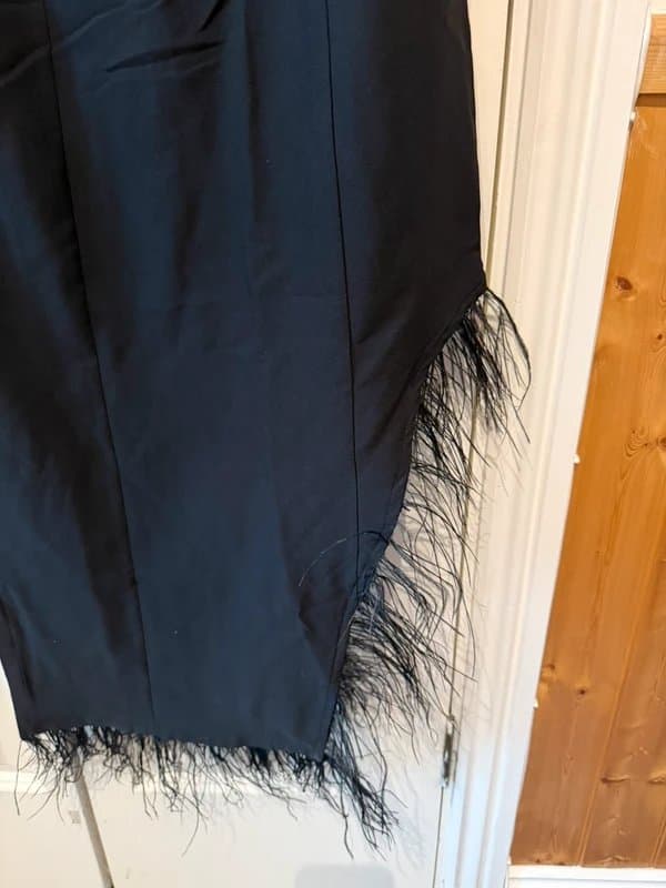 ASOS ASOS Trenton black midi feather dress