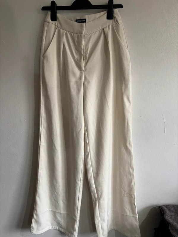 PrettyLittleThing PLT tall cream wide leg trousers