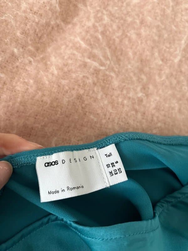 ASOS Blue satin midi skirt TALL