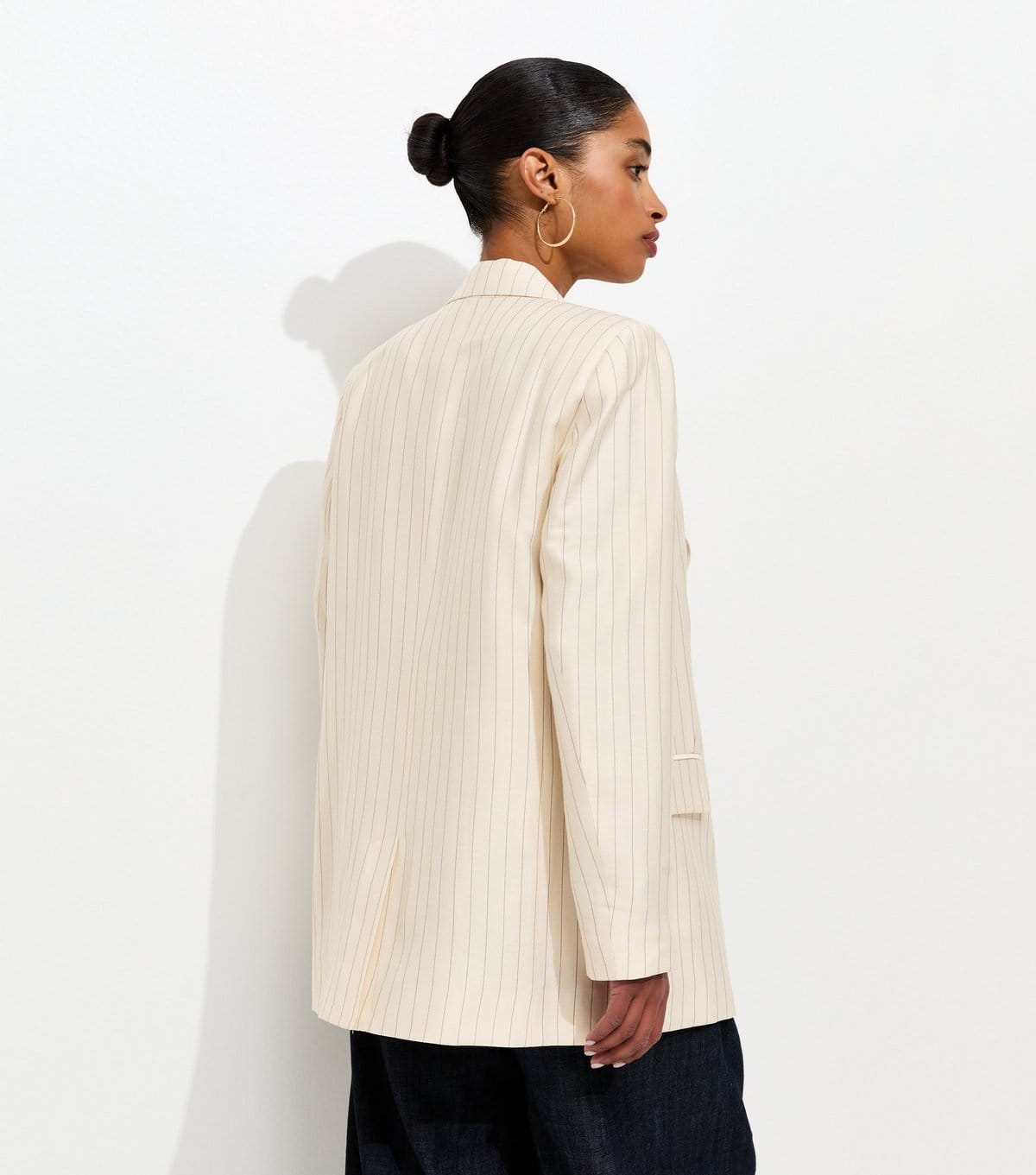 New Look Women's White Pinstripe Double Breasted Blazer New Look - 4