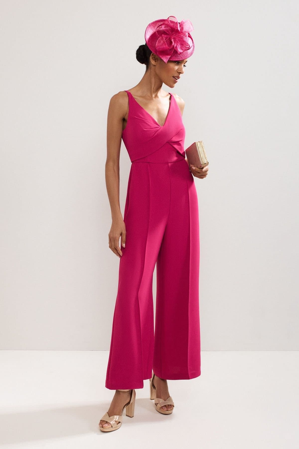 Phase Eight Phase Eight Women's Hetty Wide Leg Jumpsuit in Fuchsia