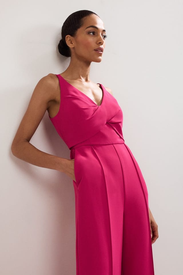 Phase Eight Phase Eight Women's Hetty Wide Leg Jumpsuit in Fuchsia - 3