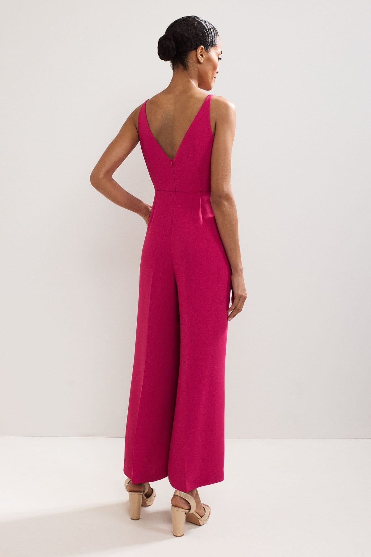 Phase Eight Phase Eight Women's Hetty Wide Leg Jumpsuit in Fuchsia - 4