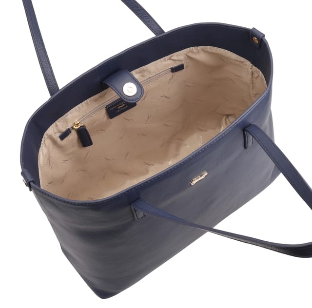 Paul Costelloe Paul Costelloe Women's Tropez Leather Shoulder Bag in Dark Navy - 3