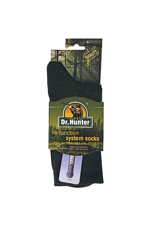 Dr Hunter Dr Hunter Men's 2 Pack Coolmax Lightweight Hiking Socks in Green - 2