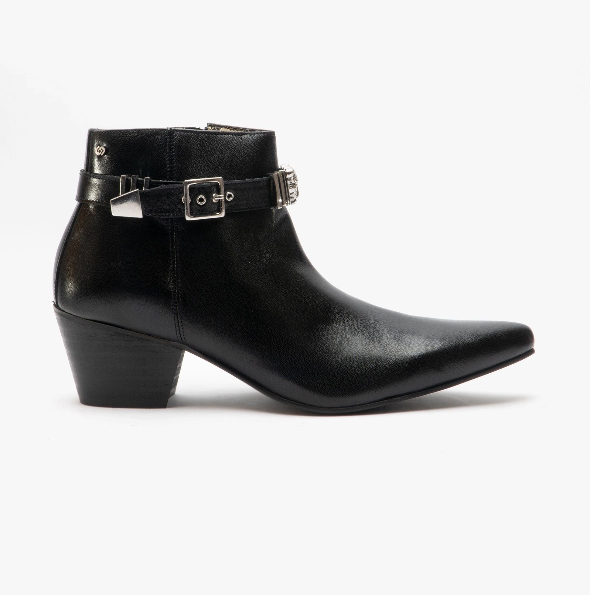 Club Cubano Club Cubano Men's PAVEL Leather Winklepicker Cuban Heel Boots Black - 4