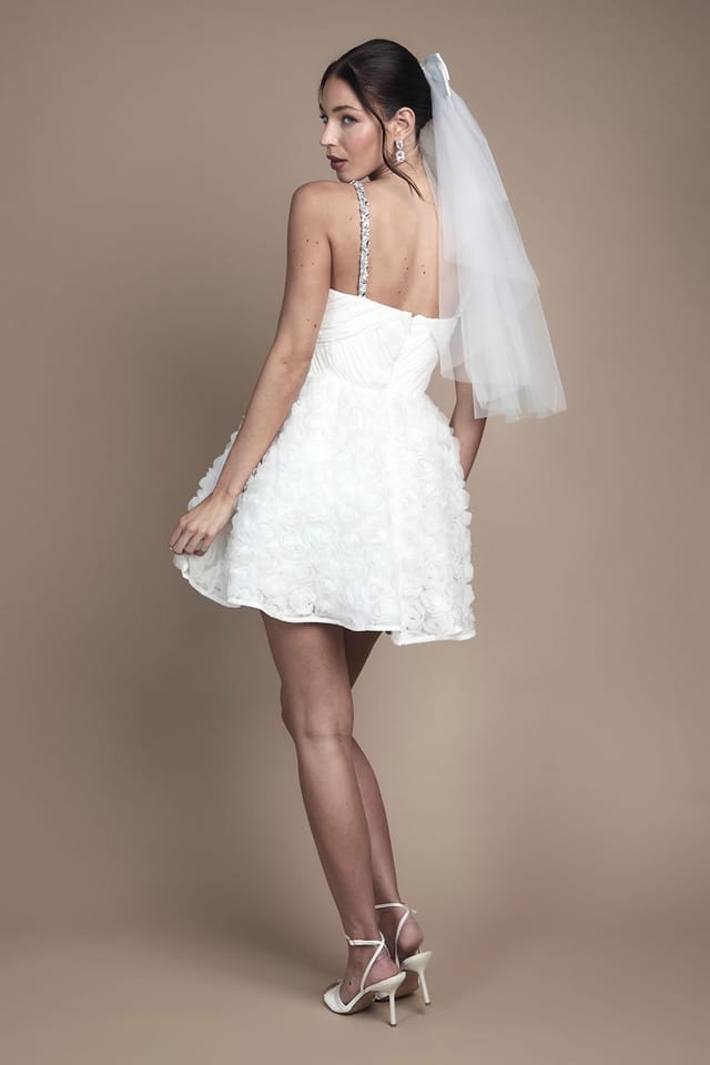 Coast Coast Women's Pleat Bodice Jewell Strap Mini Dress in Ivory - 3