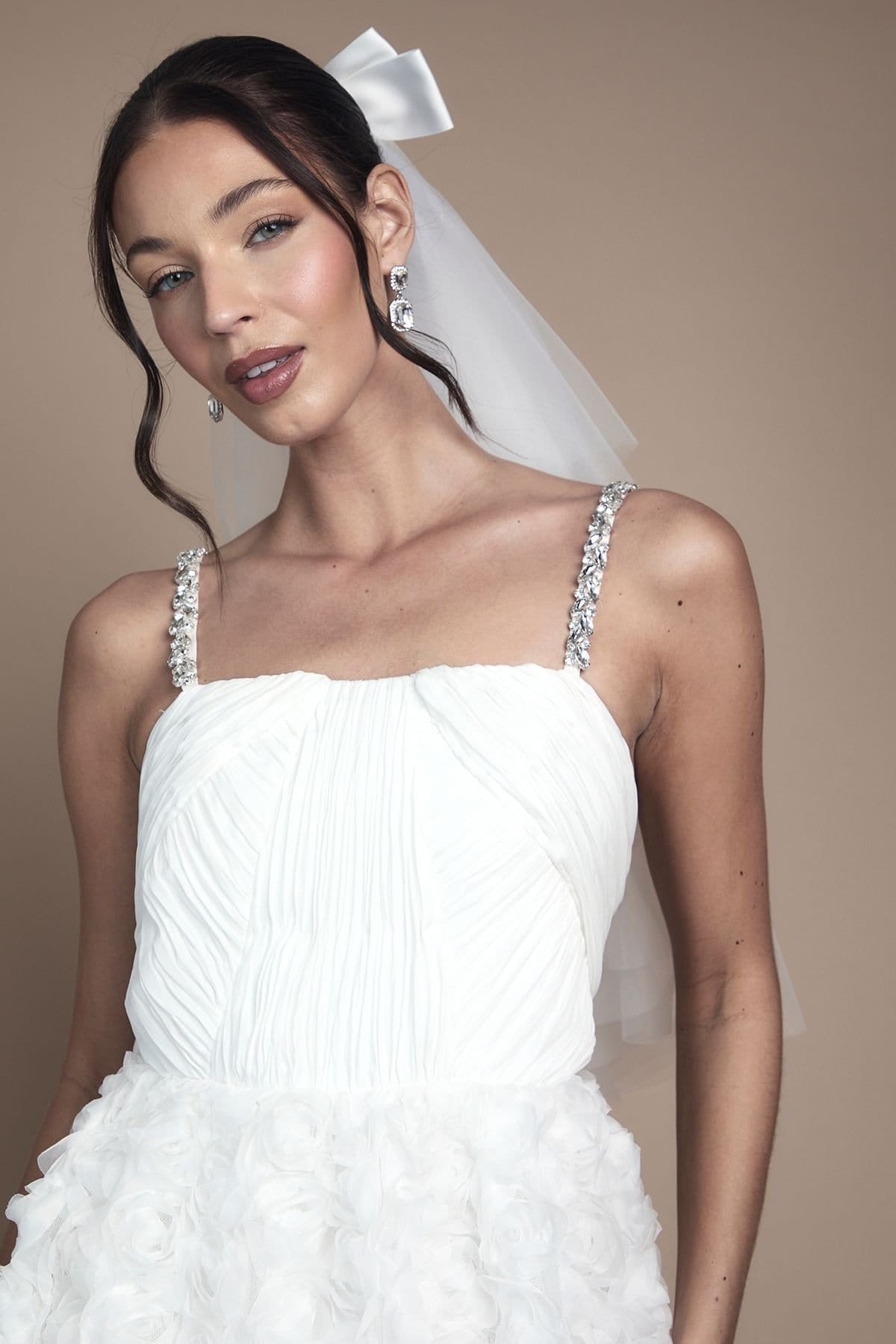 Coast Coast Women's Pleat Bodice Jewell Strap Mini Dress in Ivory - 4