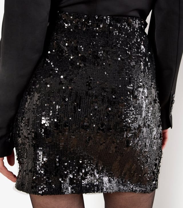Apricot Women's Black Sequin Mini Skirt Apricot New Look - 3