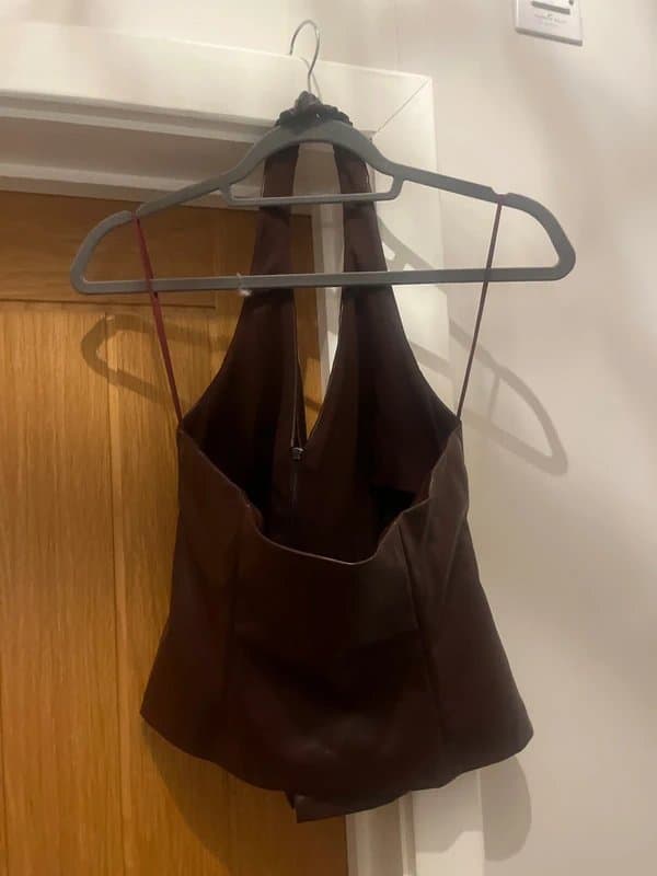 Bershka Burgundy pvc top