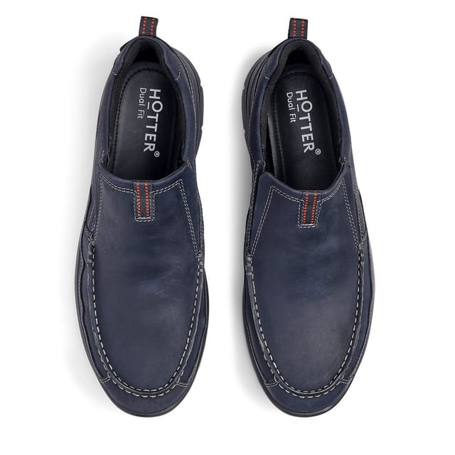 Hotter Hotter Men's 'Boost' Dual Fit Slip-On Shoes in Navy - 3