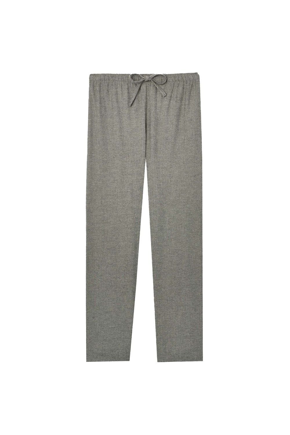 British Boxers British Boxers Women's 'Whitby Jet' Herringbone Brushed Cotton Pyjama Trousers in Dark Grey - 2