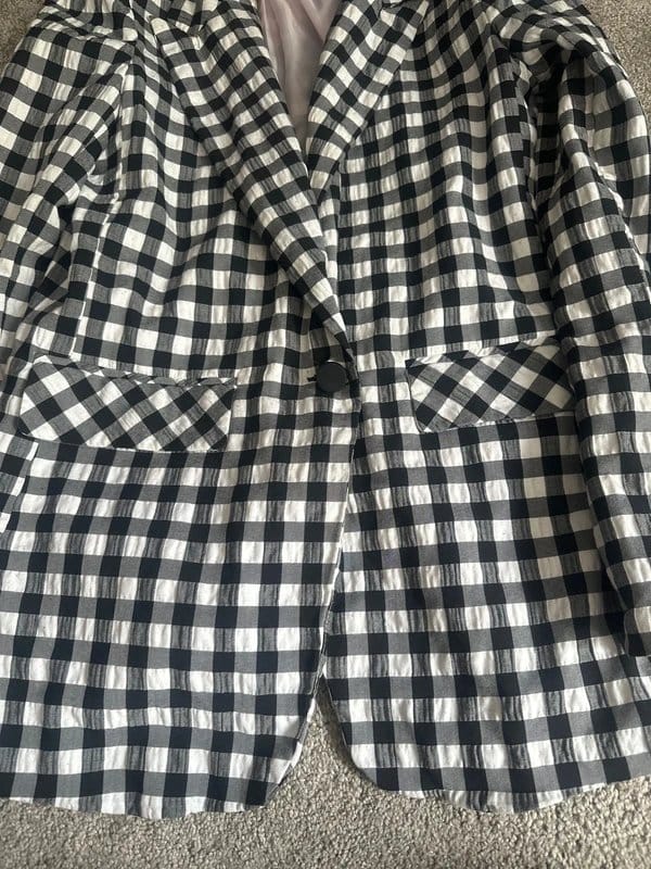 Topshop Black & White Check Blazer