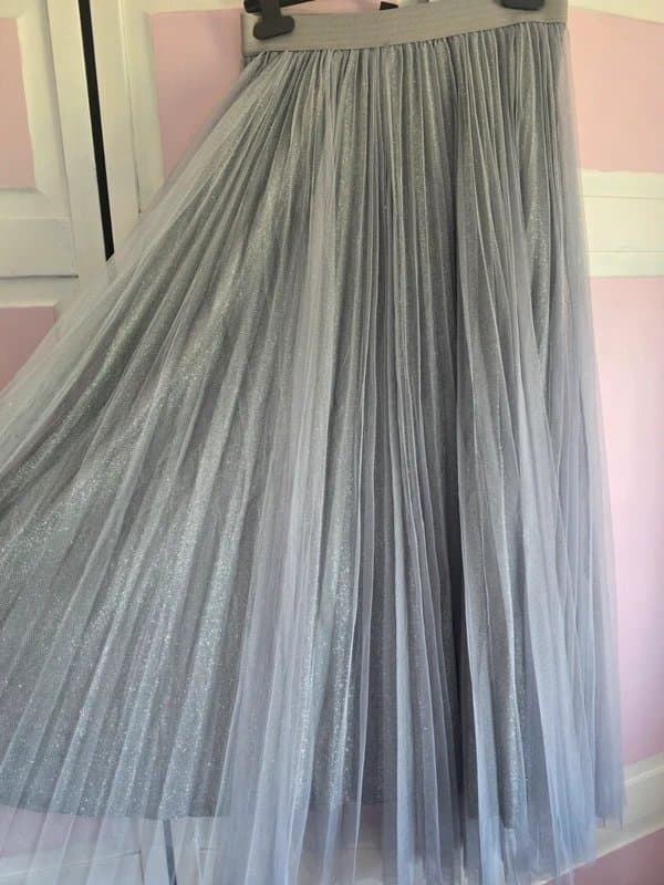New Look Grey glitter midaxi skirt