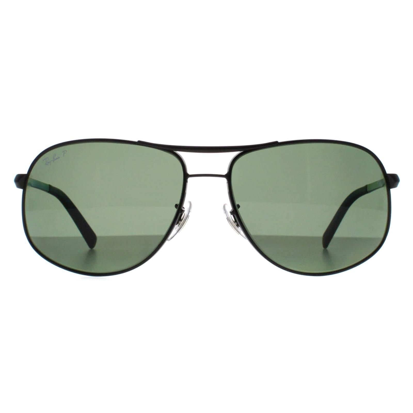 Ray-Ban Ray-Ban Men's Aviator Polished Black G-15 Green Polarized RB3387