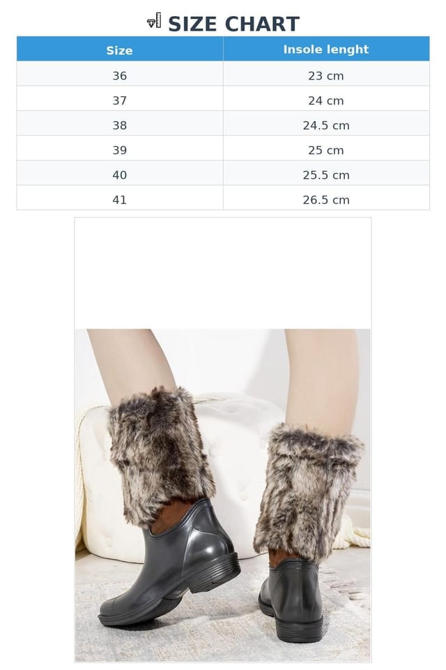 Love Lace Love Lace Women's Ankle Boots With Fur Lining Rubber for Rainy Autumn Days in Black - 3