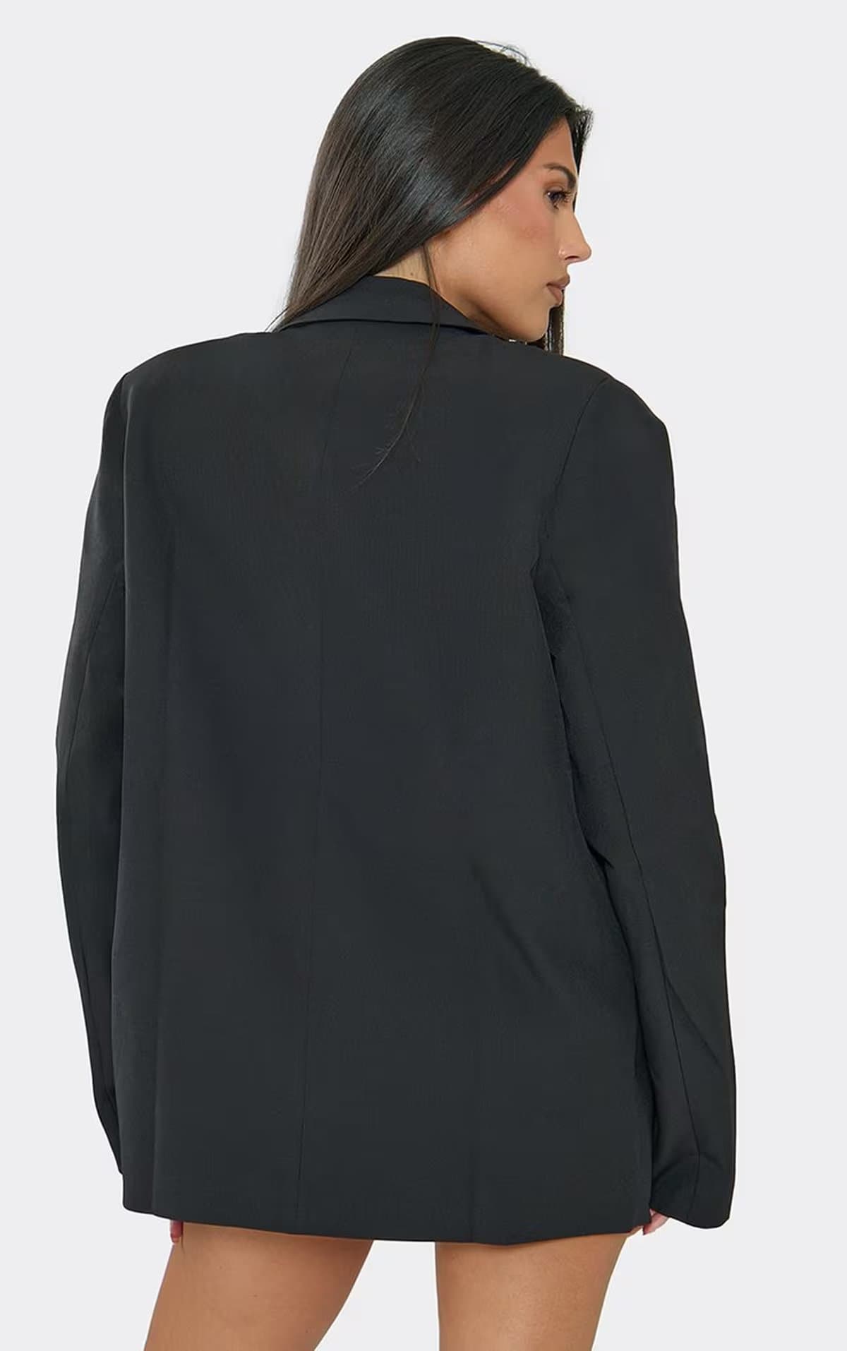 EGO Pocket Detail Oversized Blazer In Black, Women's Size UK 6
