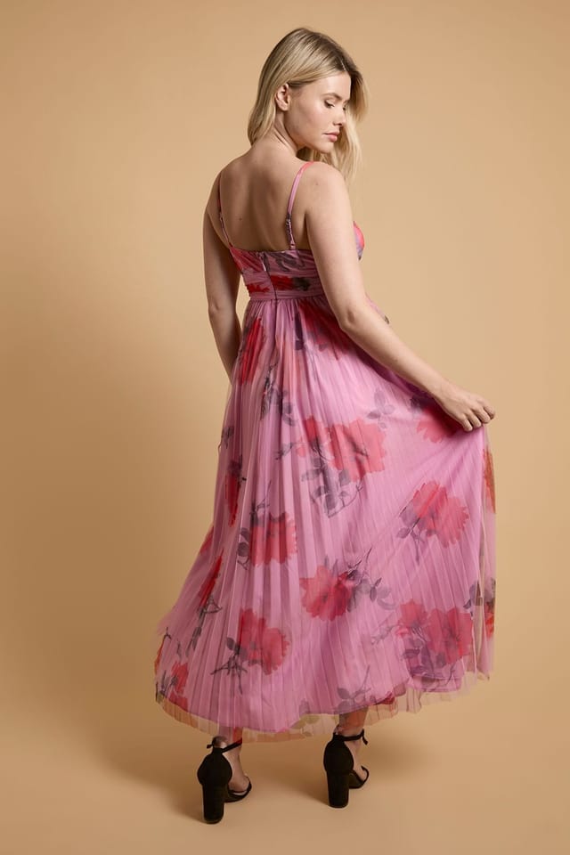 Oasis Oasis Women's Pleated Mesh Maxi Dress in Lilac - 3